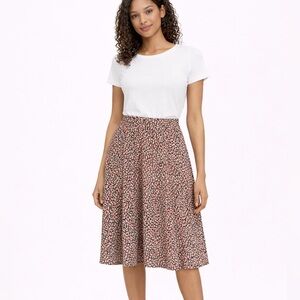 EUC Women's Talbots Silk Skirt Size 6 Black Pink Floral Print